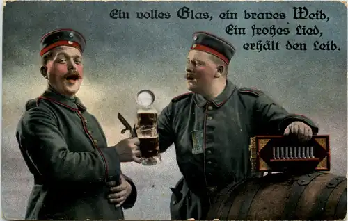 1. Weltkrieg - Ein volles Glas - Feldpost Ers. Bat. Res Inf. Regiment 56 -620688