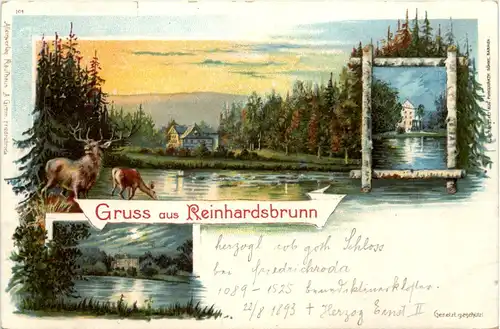 Gruss aus Reinhardsbrunn bei Friedrichroda - Litho -631336