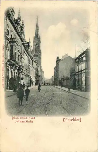 Düsseldorf - Blumenstrasse mit Johanniskirche -621828