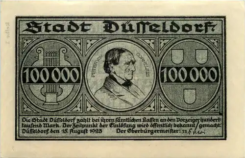 Düsseldorf - Notgeld 100000 Mark -622028
