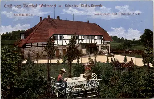 Gruss vom Gasthof Waitzdorf bei Schandau -631656