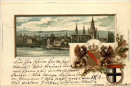 Gruss aus Konstanz - Litho Prägekarte -631776