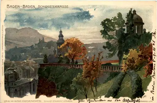 Baden-Baden - Schlossterrasse - Litho -631930