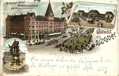 Gruss aus Düsseldorf - Bahnhof Hotel Werner&Schmidt- Litho -622828