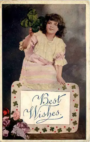 Best Wishes - Kind mit Kleeblatt -633028