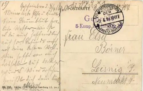 Vogesen - Einschlag einer Mine - Feldpost 19. Ersatz Division -633232