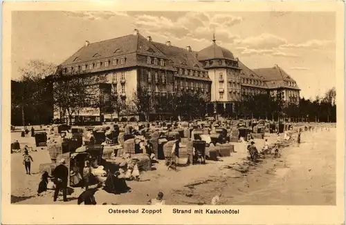 Zoppot - Strand mit Kasinohotel -625424
