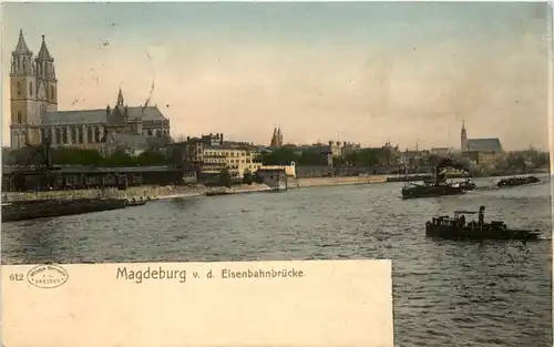 Magdeburg, v.d. Eisenbahnbrücke -511560