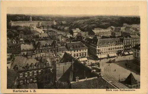 Karlsruhe, Blick vom Rathausturm -521742