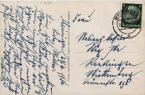 Meiningen, Teilansicht der Stadt mit Schloss -512440