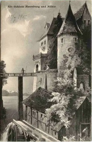 Meersburg, Alt-Schloss und Mühle -522782