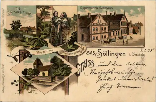 Gruss aus Söllingen - Litho - Brauerei -634896