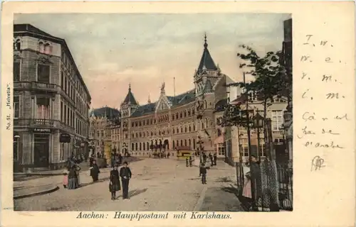 Aachen, Hauptpostamt mit Karlshaus -515720