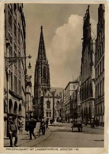 Münster i. W., Prinzipalmarkt mit Lambertikirche -516118