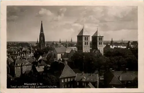 Münster i. W., Total mit Dom und Lambertikirche -516338