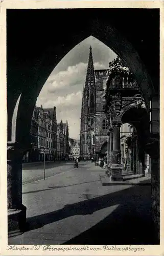 Münster i. W., Prinzipalmarkt vom Rathausbogen -516554