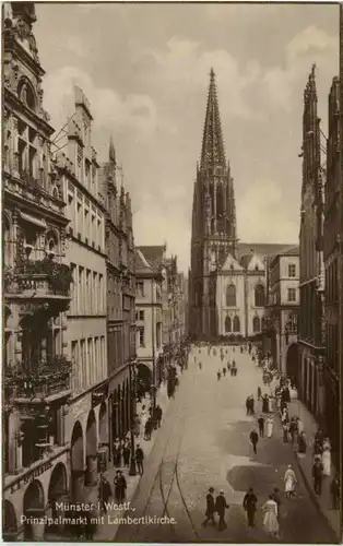 Münster i. W., Prinzipalmarkt und Lambertikirche -517792
