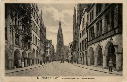 Münster i. W., Prinzipalmarkt und Lambertikirche -517852