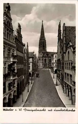 Münster i. W., Prinzipalmarkt und Lambertikirche -517986