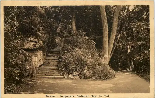 Weimar, Treppe am römischen Haus im Park -525000