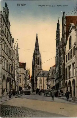 Münster, Principalmarkt mit Lambertikirche -518492