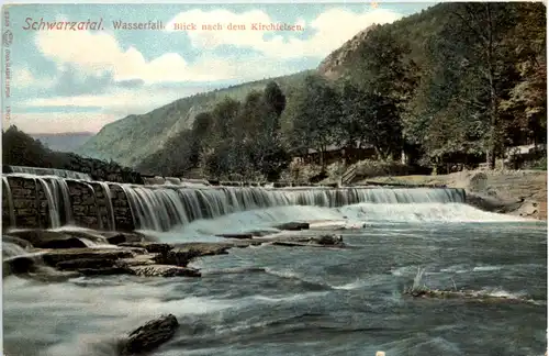 Schwarzatal, Wasserfall, Blick nach dem Kirchfelsen -525160