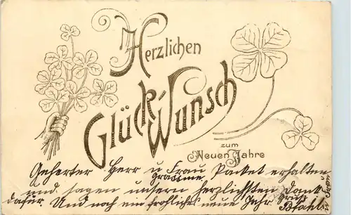 Neujahr - Prägekarte gelaufen Landeck Westpreussen -626068