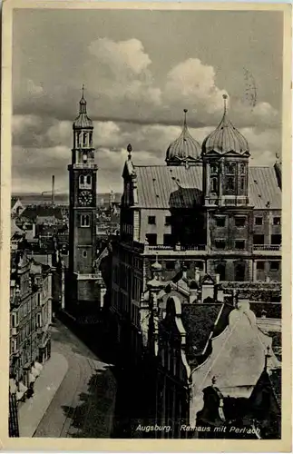 Augsburg, Rathaus mit Perlach -525880