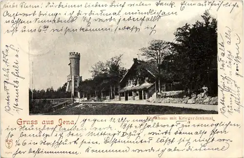 Jena, Forsthaus mit Kriegerdenkmal -526440
