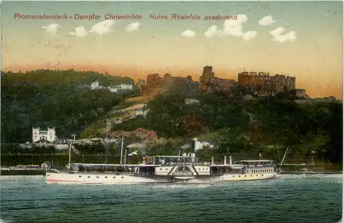 Ruine Rheinfels, Promenadendeck - Dampfer Chriemhilde -528540