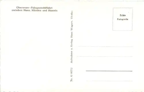 Oberweser-Fahrgastschiffahrt zw. Hann-Münden und Hameln -529080