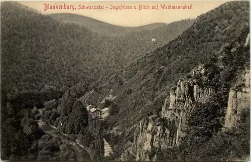 Bad Blankenburg, Ingofelsen u. Blick auf Waidmannsheil -519648