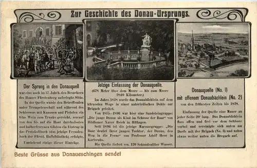 Donaueschingen, Grüsse, Geschichte des Donau-Ursprungs -519728