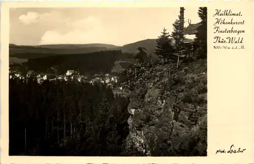 Finsterbergen, Blick auf die Blockhütte und Villen am Steiger -529808