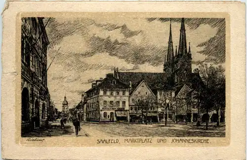 Saalfeld, Marktplatz und Johanneskirche -520528