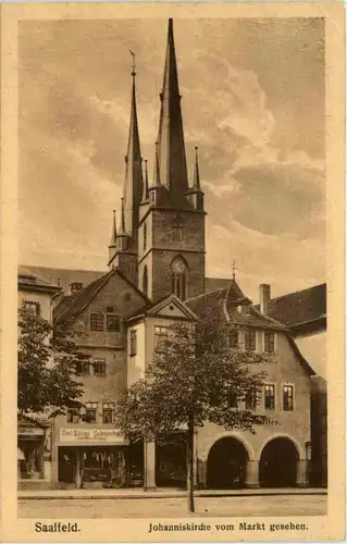 Saalfeld, Johanniskirche vom Markt gesehen -520648