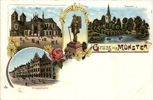 Gruss aus Münster in Westfalen - Litho -631258