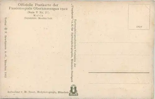 Oberammergau - Passionsspiele 1922 -631938