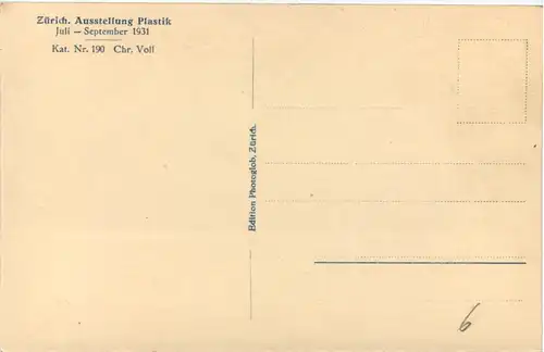 Zürich - Ausstellung Plastik 1931 -639946