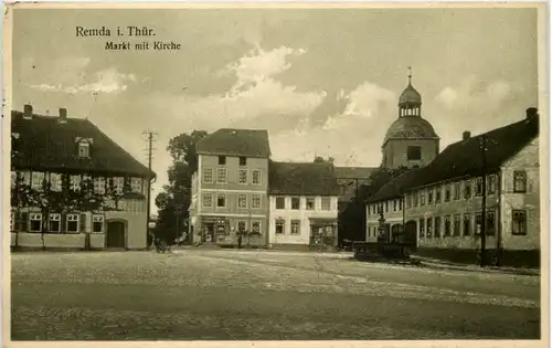 Remda in Thüringen - MArkt mit Kirche -632110