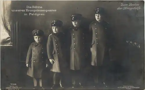 Die Söhne unseres Kronprinzenpaares in Feldgrau - Feldpost Landsturm Inf -632700