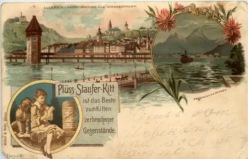 Luzern - Litho - Werbung Plüss Staufer Kitt -642366
