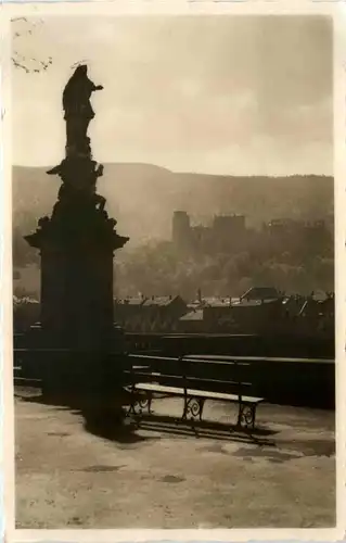 Heidelberg, Schloss und hl. Nepomuk -522164