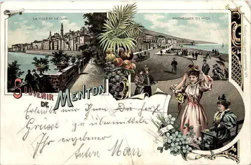 Souvenir de Menton - Litho -636518