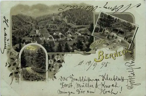 Gruss aus Berneck im Fichtelgebirge - Litho -638018