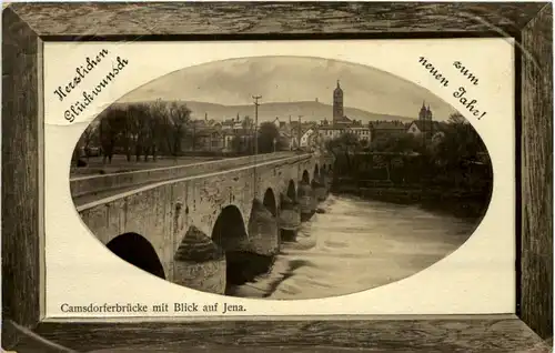 Jena, Camsdorfer Brücke mit Blick auf Jena -526842