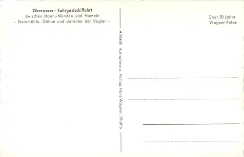 Oberweser-Fahrgastschiffahrt zw. Hann-Münden und Hameln -527842