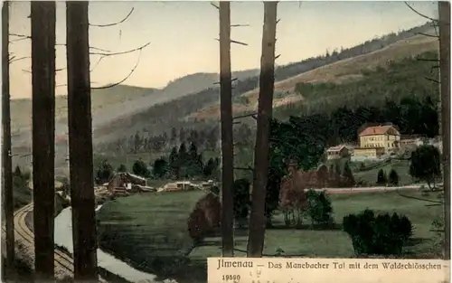 Ilmenau, Das Manebacher Tor mit dem Waldschlösschen -528902