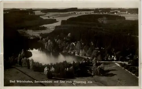 Bad Wörishofen, Sonnenbüchl mit See vom Flugzeug aus -529610