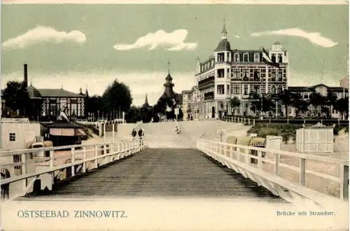 Seebad Zinnowitz, Brücke mit Strandstrasse -531990
